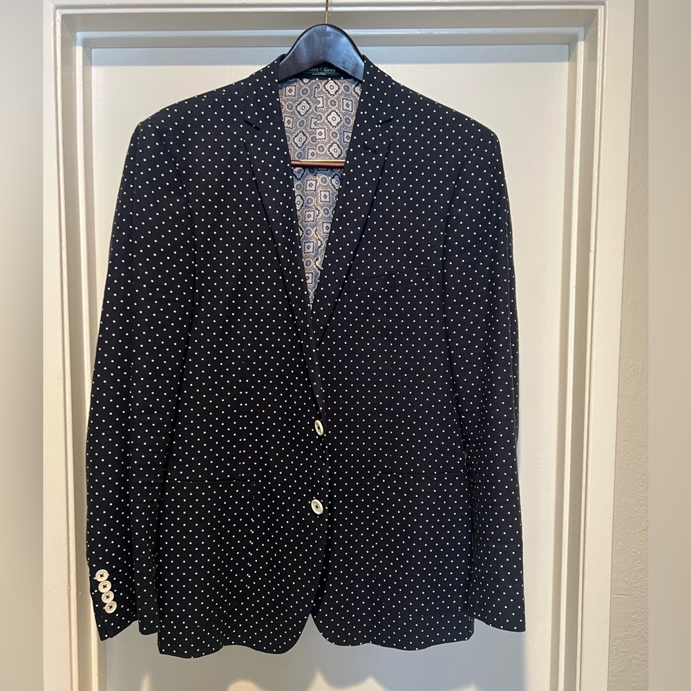 Beams Paisley & Gray Mens Slim Fit Blazer Suit Jacket